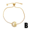 Ins Style Devil's Eye Heart Shape 18k Gold Plated Zircon Copper Wholesale Bracelets