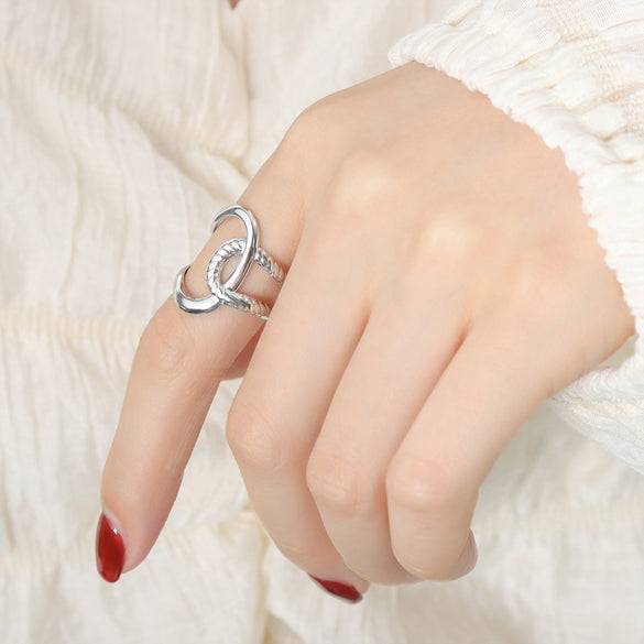 Simple Style Artistic Geometric Titanium Steel Plating 18k Gold Plated Open Ring