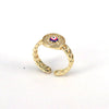 Elegant Eye Copper Plating Inlay Zircon Gold Plated Open Ring