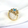 Hip-hop Vintage Style Simple Style Eye Copper Hollow Out Inlay Shell Gold Plated Open Ring