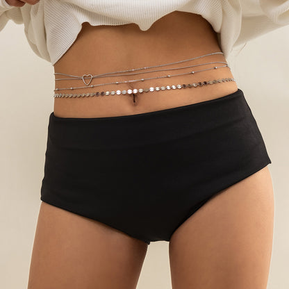 Multi-layer Tassel Sequined Metal Waist Beach Rhinestone Alloy Body Chain