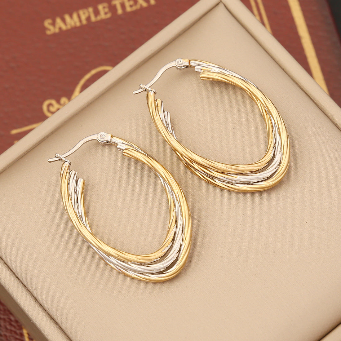 1 Pair Modern Style Round Plating Stainless Steel Earrings