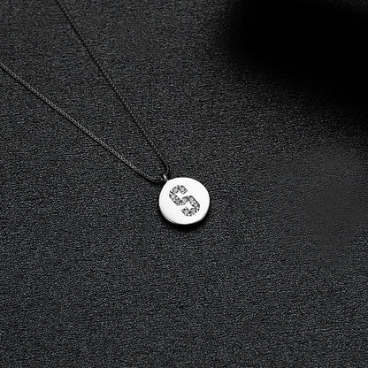 Simple Style Letter Sterling Silver Inlay Zircon Pendant Necklace