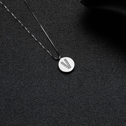 Simple Style Letter Sterling Silver Inlay Zircon Pendant Necklace