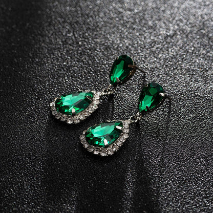 1 Pair Ins Style Shiny Water Droplets Inlay Artificial Crystal Rhinestone Crystal Rhinestones Drop Earrings