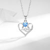 Sweet Letter Heart Shape Sterling Silver Plating Inlay Artificial Gemstones Pendant Necklace