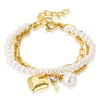 Fashion Geometric Heart Shape Imitation Pearl Alloy Plating Women's Bracelets