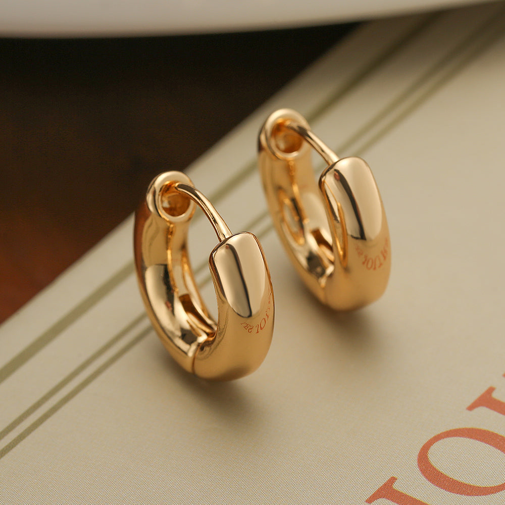 1 Pair Simple Style V Shape Round Copper Plating 18k Gold Plated Hoop Earrings