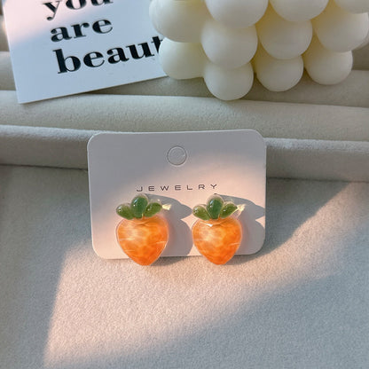 Simple Style Fruit Resin Patchwork Women's Ear Studs