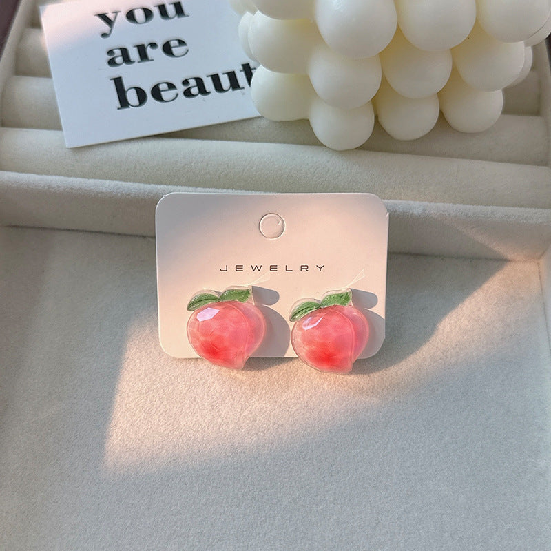 Simple Style Fruit Resin Patchwork Women's Ear Studs