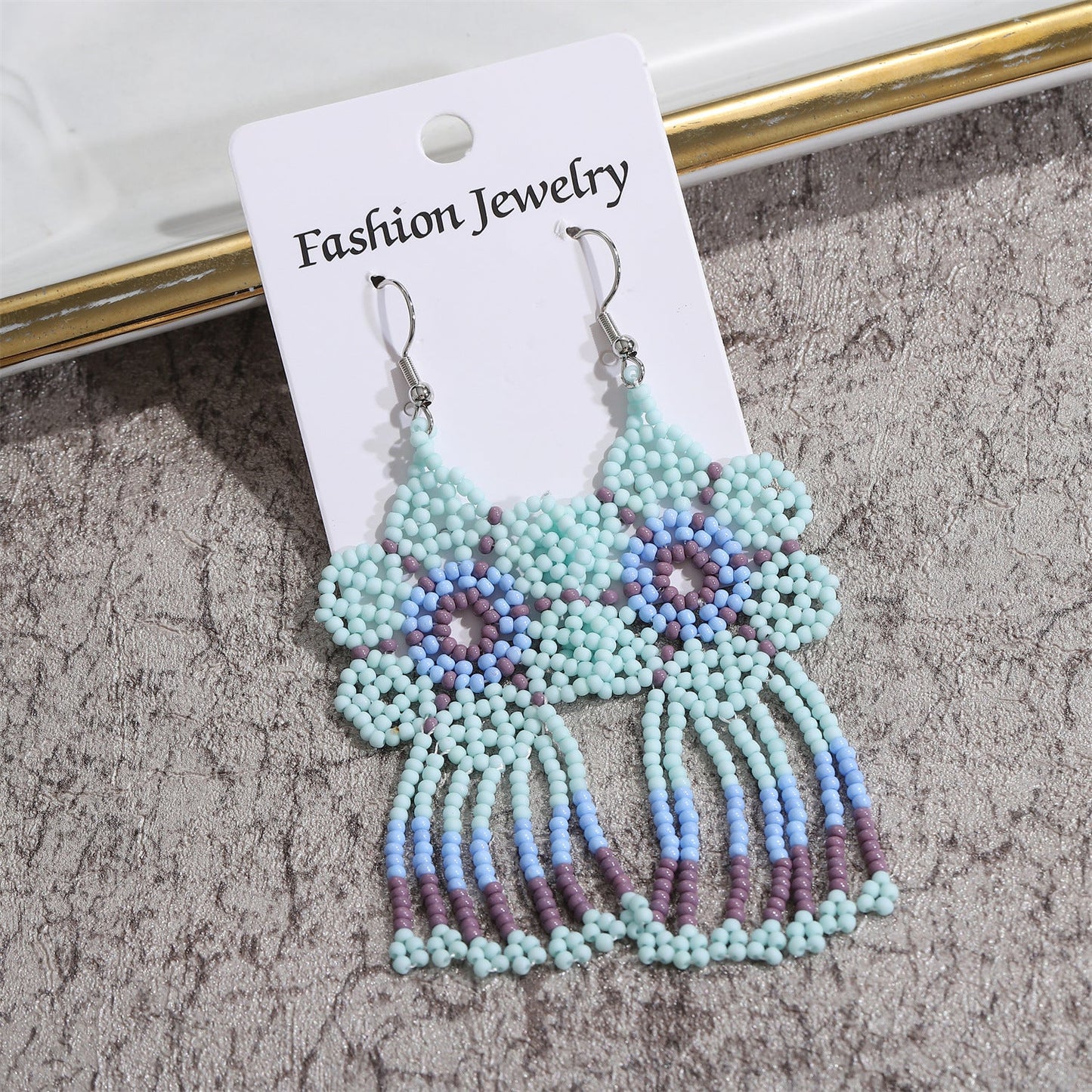 Ethnic Style Flower Alloy Seed Bead Patchwork Women's Drop Earrings