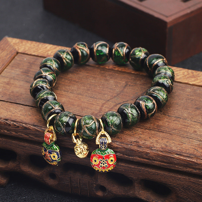 Chinoiserie Geometric Glass Beaded Unisex Bracelets