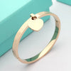 Simple Style Heart Shape Titanium Steel Charm Bangle