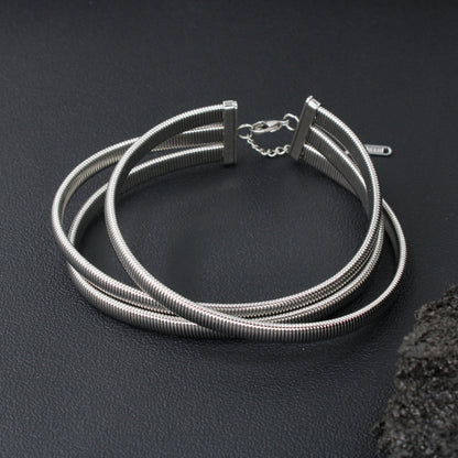 Punk Round Solid Color Stainless Steel Chain Choker