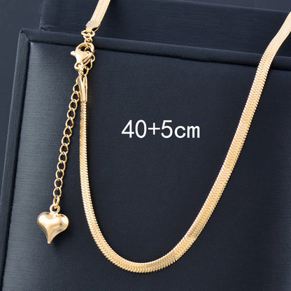 Simple Style Solid Color Stainless Steel Plating 18k Gold Plated Necklace