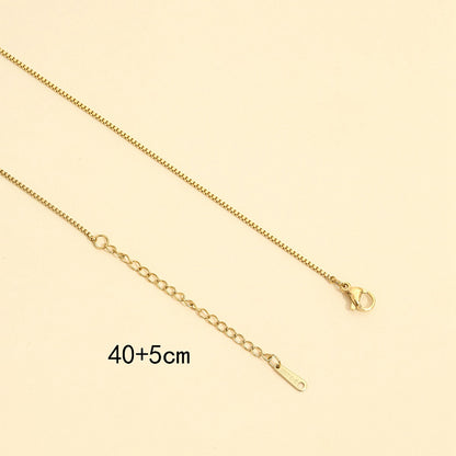 Simple Style Solid Color Stainless Steel Plating 18k Gold Plated Necklace