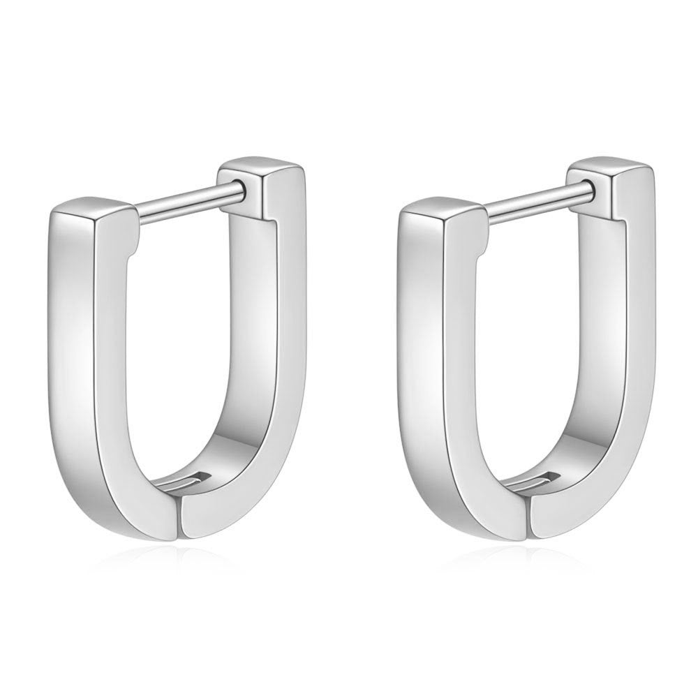 1 Pair Simple Style Oval Plating Stainless Steel Earrings