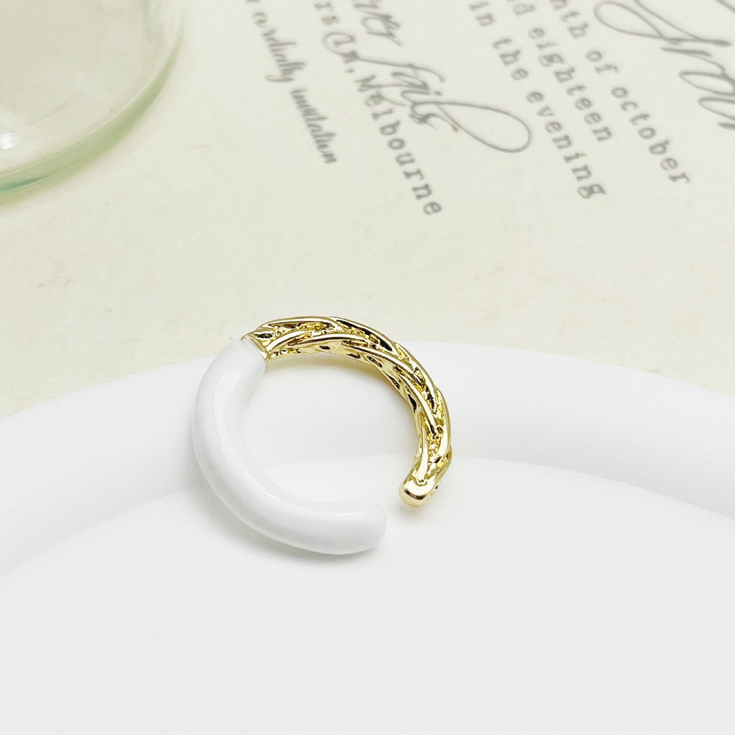 Fashion Twist Alloy Enamel Open Ring