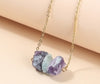 Retro Geometric Natural Stone Irregular Pendant Necklace