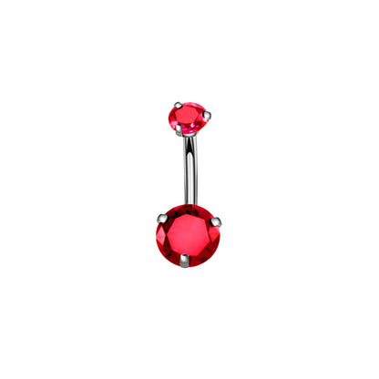 Fashion Geometric Stainless Steel Inlaid Zircon Belly Ring