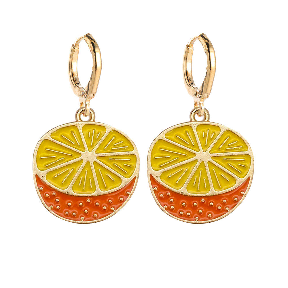 Simple Style Fruit Carrot Alloy Enamel Women's Drop Earrings