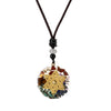 Wholesale Jewelry Casual Ethnic Style Tree Stainless Steel Resin Pendant Necklace Long Necklace