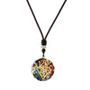 Wholesale Jewelry Casual Ethnic Style Tree Stainless Steel Resin Pendant Necklace Long Necklace