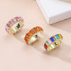 3 Piece Set Shiny C Shape Inlay Alloy Rhinestones Ear Clips