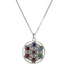 Casual Cool Style Hexagon Cross Moon Stainless Steel Plating Inlay Gem Pendant Necklace Long Necklace