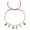 Bohemian Devil's Eye Flower Imitation Pearl Alloy Wholesale Bracelets