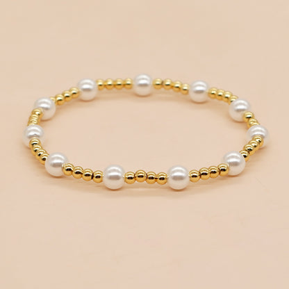 Bohemian Devil's Eye Flower Imitation Pearl Alloy Wholesale Bracelets