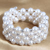 Elegant Simple Style Circle Imitation Pearl Ferroalloy Beaded Inlay Rhinestones Women's Bangle