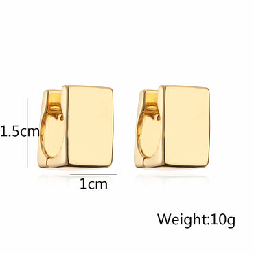 1 Pair Basic Commute Solid Color Copper Plating 18k Gold Plated Hoop Earrings