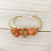 Retro Solid Color Natural Stone Bangle In Bulk