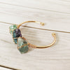 Retro Solid Color Natural Stone Bangle In Bulk