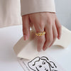 Simple Style Round Titanium Steel Plating 18k Gold Plated Rings