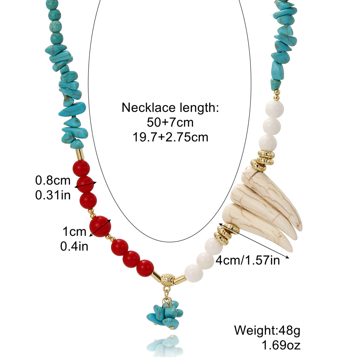 Ethnic Style Water Droplets Alloy Turquoise Plating Women's Pendant Necklace 1 Piece