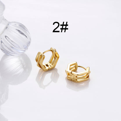 1 Pair Korean Style Round Copper Plating Inlay Zircon 18k Gold Plated Hoop Earrings Earrings