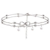 Ins Style Infinity Imitation Pearl Titanium Steel Women's Anklet