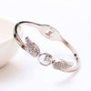 Elegant Angel Wings Titanium Steel Inlay Zircon Bangle