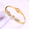 Elegant Angel Wings Titanium Steel Inlay Zircon Bangle