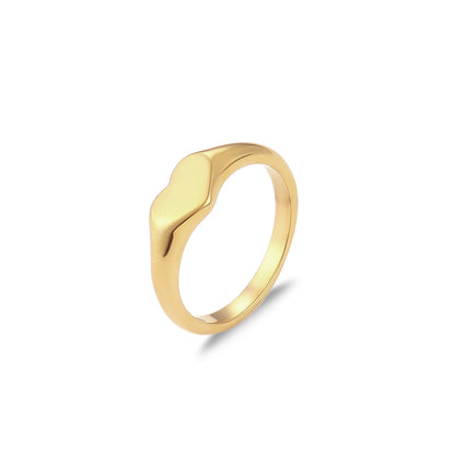 Simple Style Solid Color Stainless Steel Plating 18k Gold Plated Rings