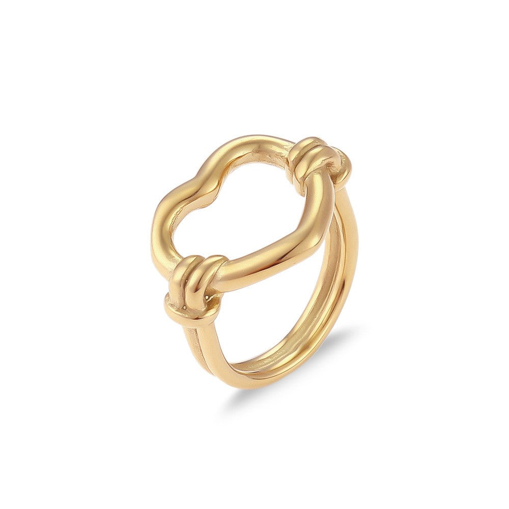 Simple Style Solid Color Stainless Steel Plating 18k Gold Plated Rings