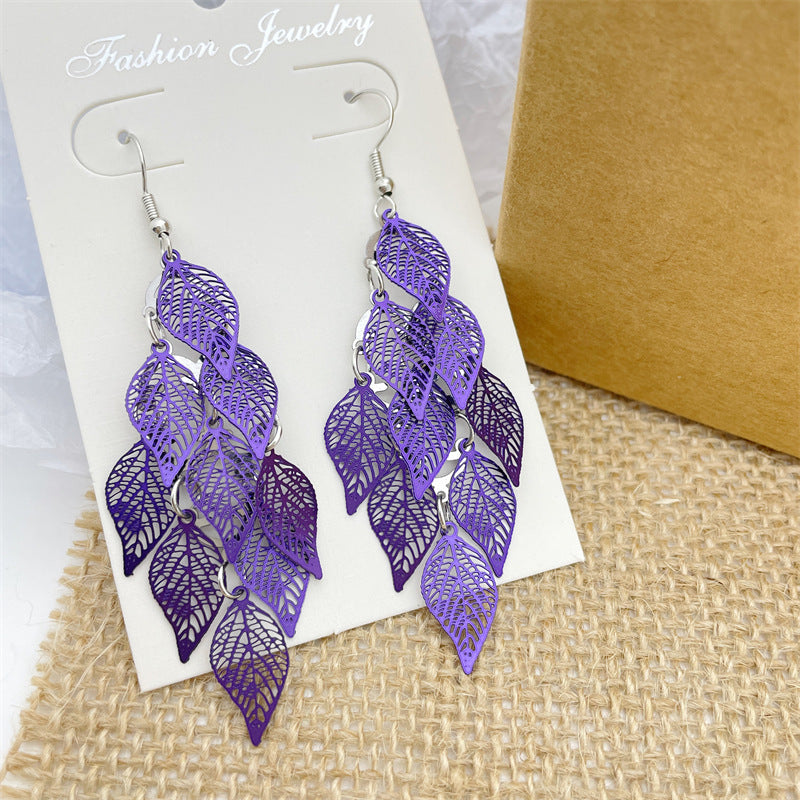 Original Design Leaves Metal Women's Drop Earrings