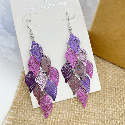 Original Design Leaves Metal Women's Drop Earrings