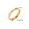 Vintage Style Geometric Stainless Steel Plating Inlay Rhinestones Shell 18k Gold Plated Rings