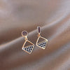 1 Pair Simple Style Round Square Heart Shape Alloy Plating Inlay Rhinestones Pearl Women's Drop Earrings