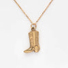 Stainless Steel Copper Retro Cowboy Style Boots Plating Pendant Necklace