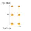 1 Pair Elegant Ball Stainless Steel Plating 18k Gold Plated Drop Earrings