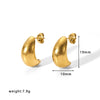 1 Pair Simple Style Solid Color Stainless Steel Plating Gold Plated Earrings